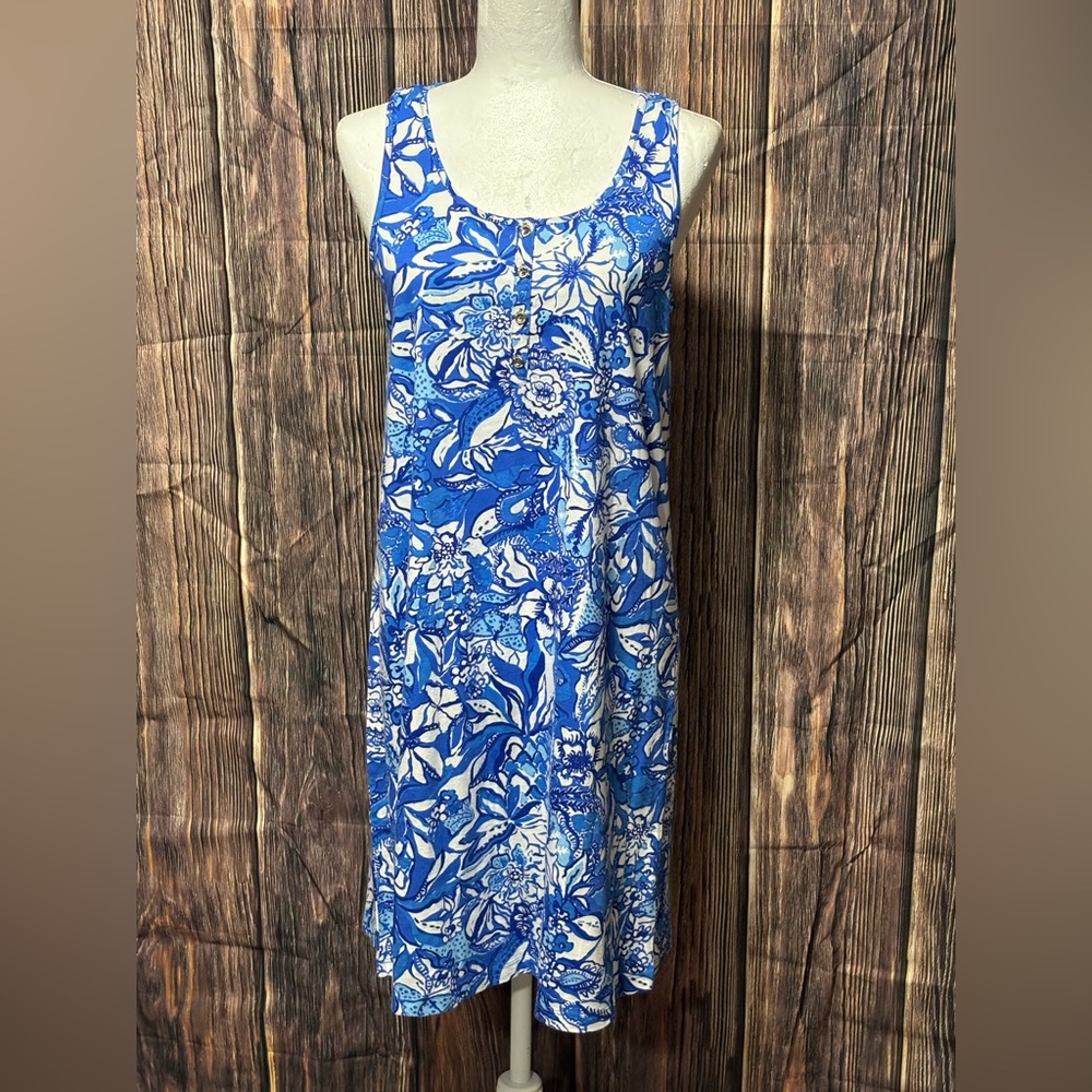 Lilly Pulitzer Lela Henley Tank Dress. Blue Small. NWT